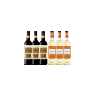 Pack 6 botellas Rioja viña Albina tinto y Rueda viña Albina blanco