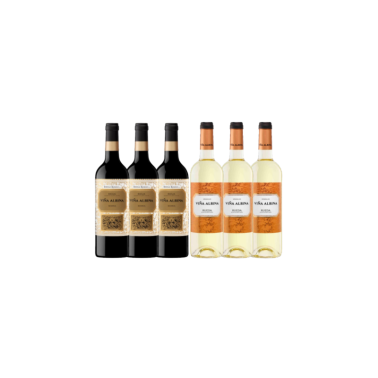 Pack 6 botellas Rioja viña Albina tinto y Rueda viña Albina blanco